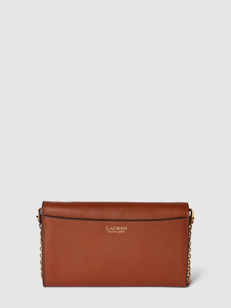 Crossbody Bag mit Label-Applikation Modell 'ADAIR' in cognac