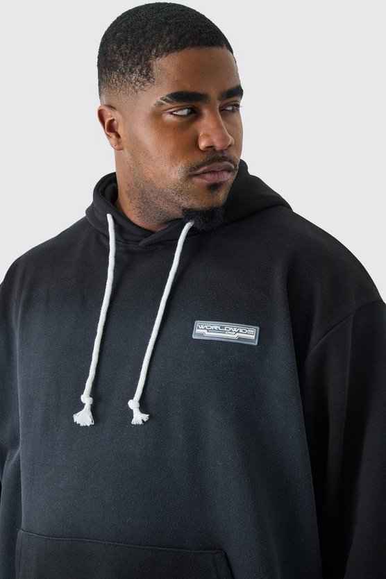 Plus Oversize Hoodie mit rohem Saum