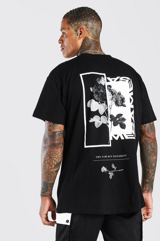 Oversize T-Shirt mit floralem Foto-Print