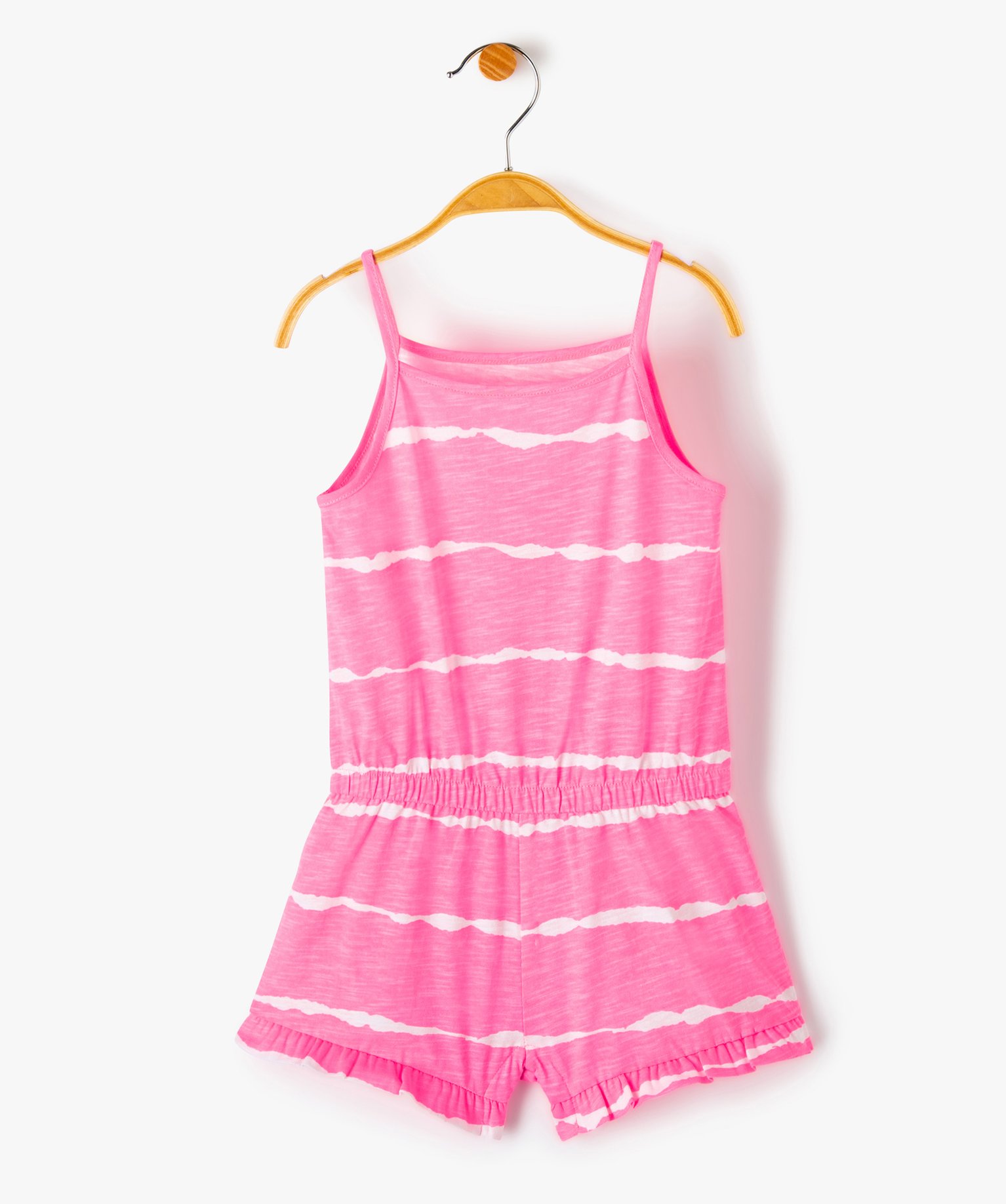 Combishort bébé fille fleurie à bretelles rose | GEMO