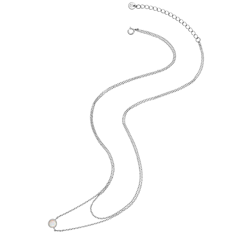 Glanzstücke München Collier en argent Argent sterling Opale (synth.) en Argent collier