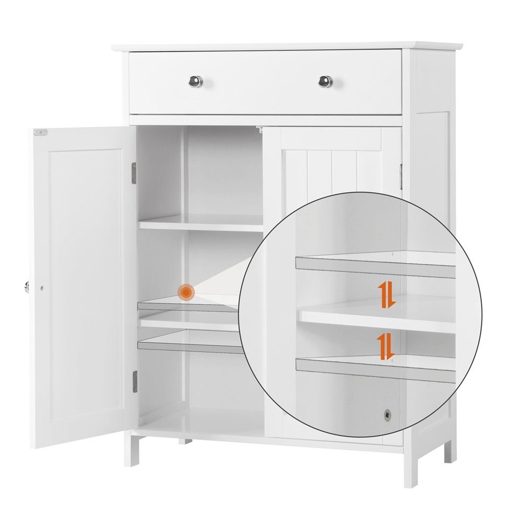 Yaheetech Badkommode Badezimmerschrank, Küchenschrank 60x30x80cm