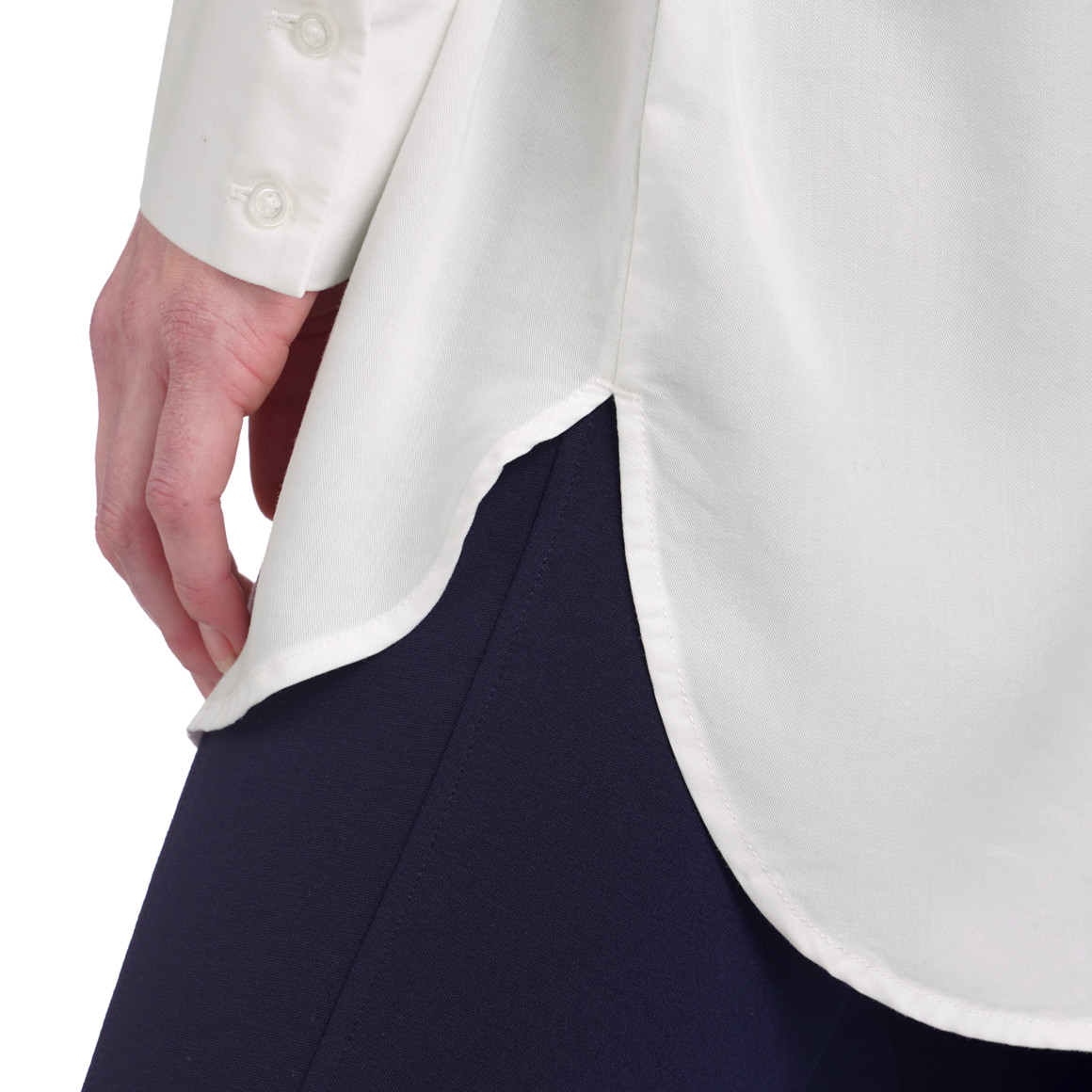 Damen Longbluse mit Kentkragen
