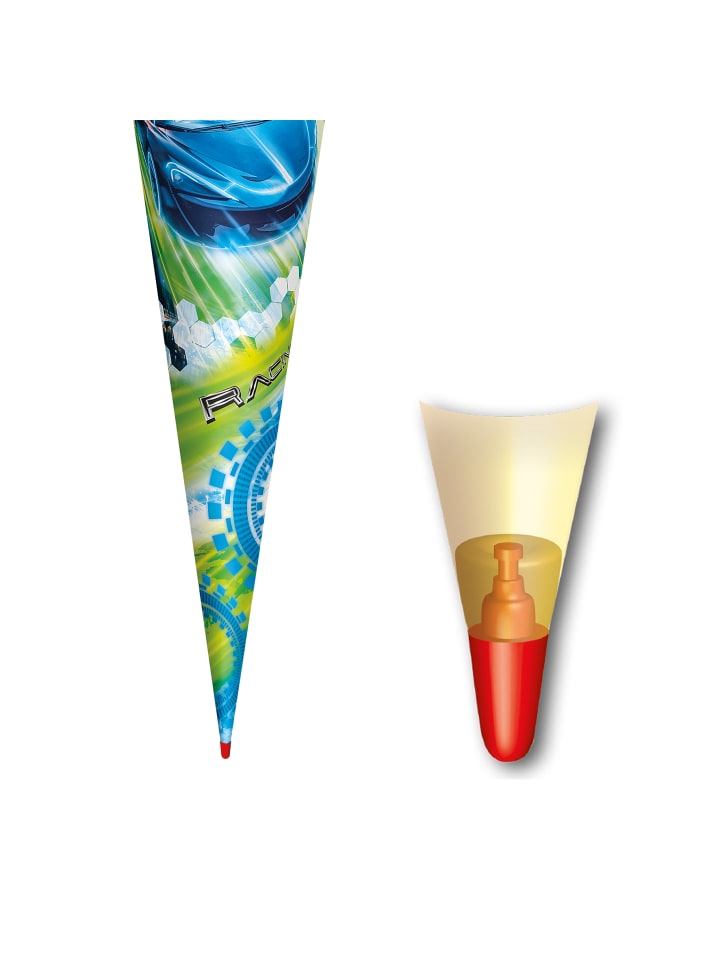 ROTH Schultüte groß Racing 70 cm in Hellblau günstig kaufen onesize