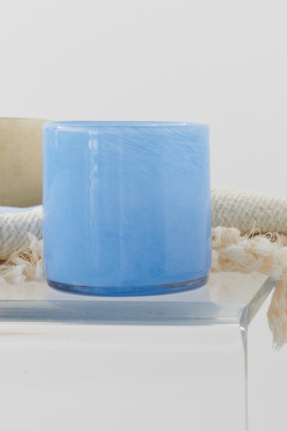 Glass m candle holder