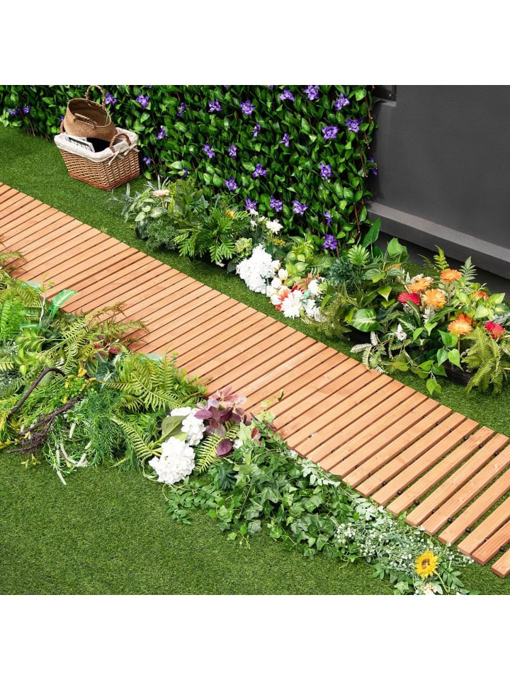 COSTWAY Ausrollbarer Garten-Holzweg 245cm in Braun günstig kaufen onesize