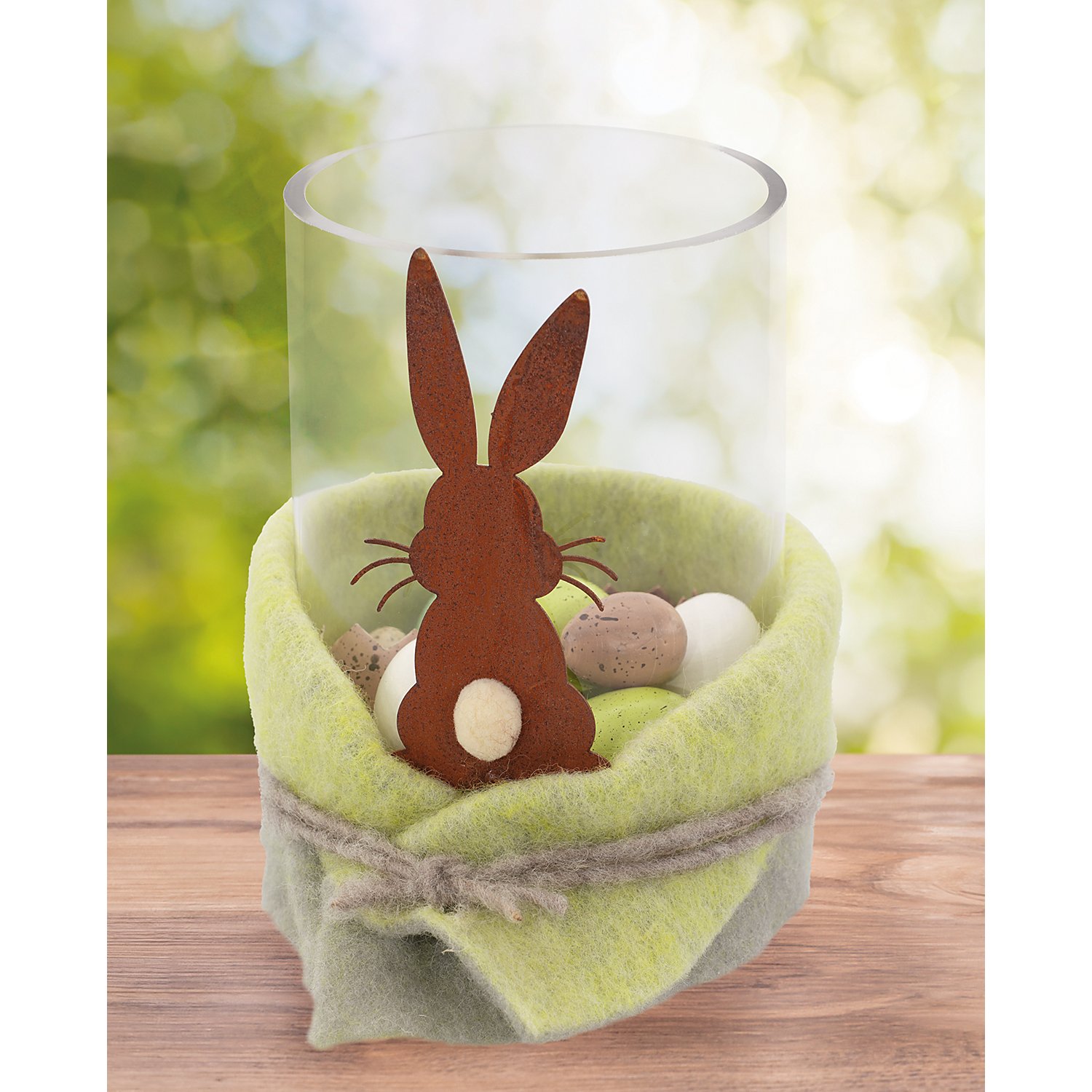 Rost-Hase aus Metall, braun, 15 cm