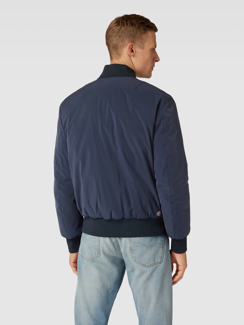 Bomberjacke mit Label-Patch in marineblau