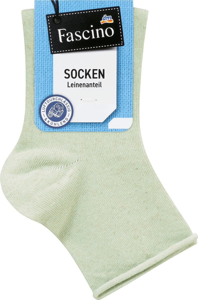 Socken mit Viskose-Leinen-Mischung grün Gr. 39-42, 1 St