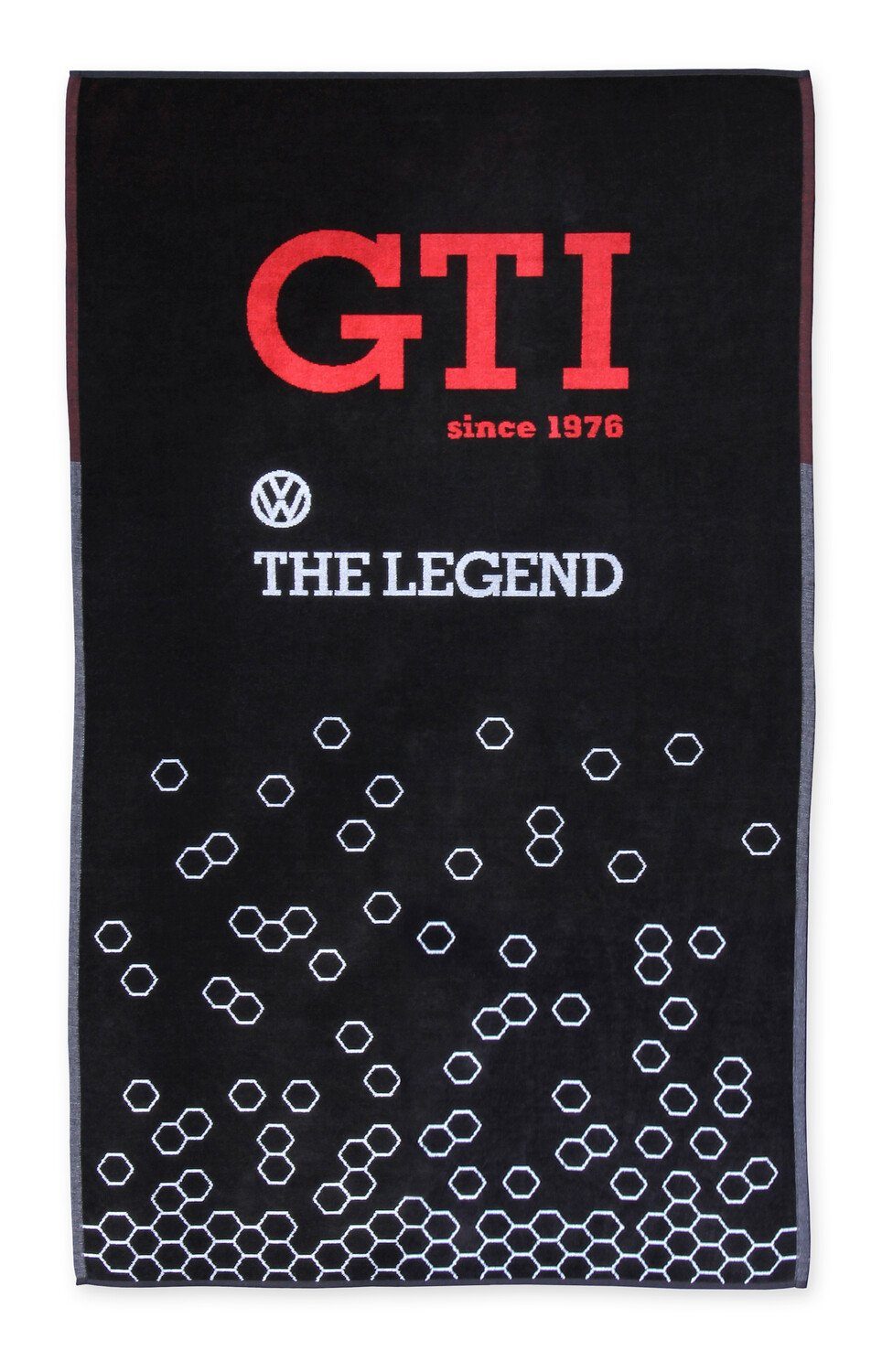 VW Collection by BRISA Strandtuch Volkswagen Badetuch im VW GTI Design, Frotteevelours (1-St), schwarzes Duschtuch aus 100% Baumwolle