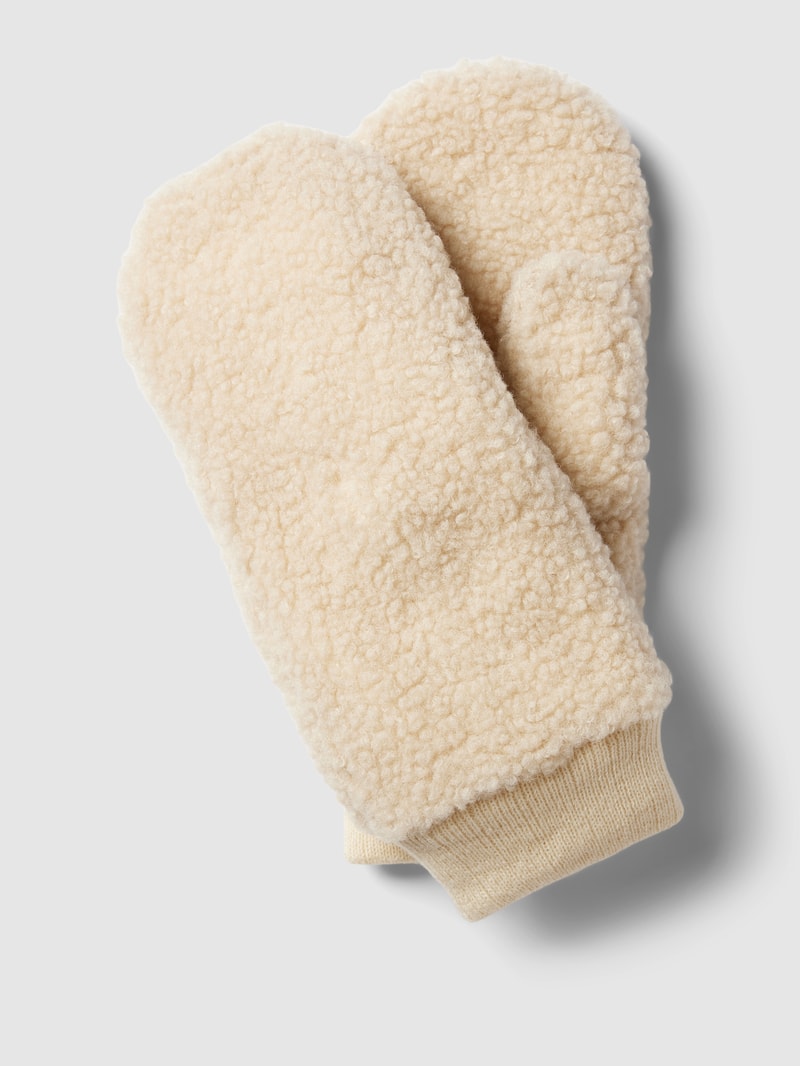 Handschuhe mit Teddyfell in beige
