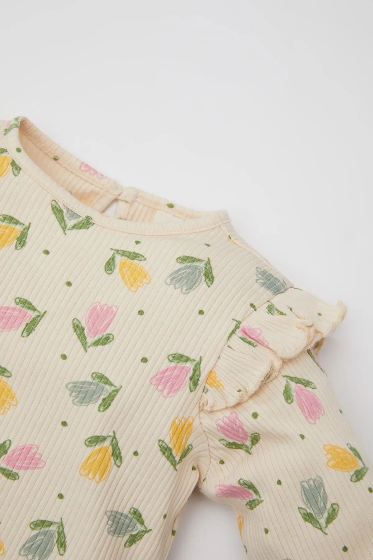 DeFacto  Langärmliges T-Shirt und Leggings aus Cord mit Blumenmuster für Babys, 2-teiliges Set, C2265a524sp