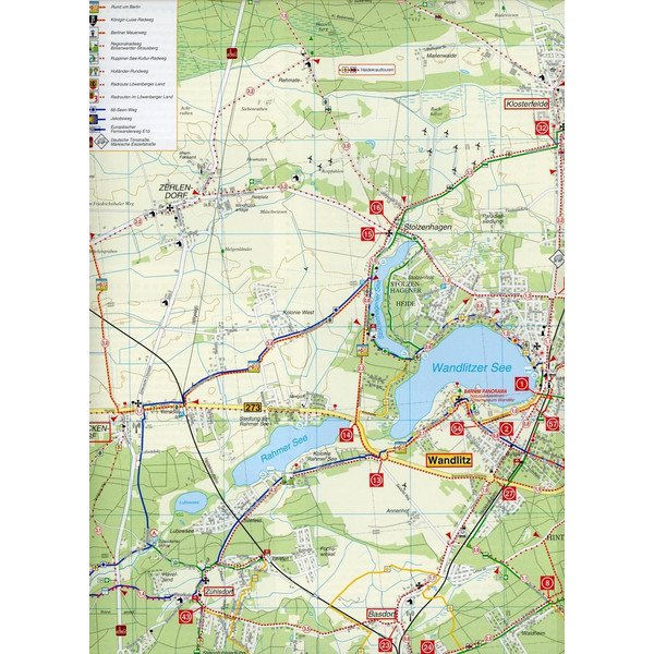 Naturpark Barnim, Wandlitzsee und Umgebung 1 : 35 000. Radwander- und Wanderkarte - Wanderkarte