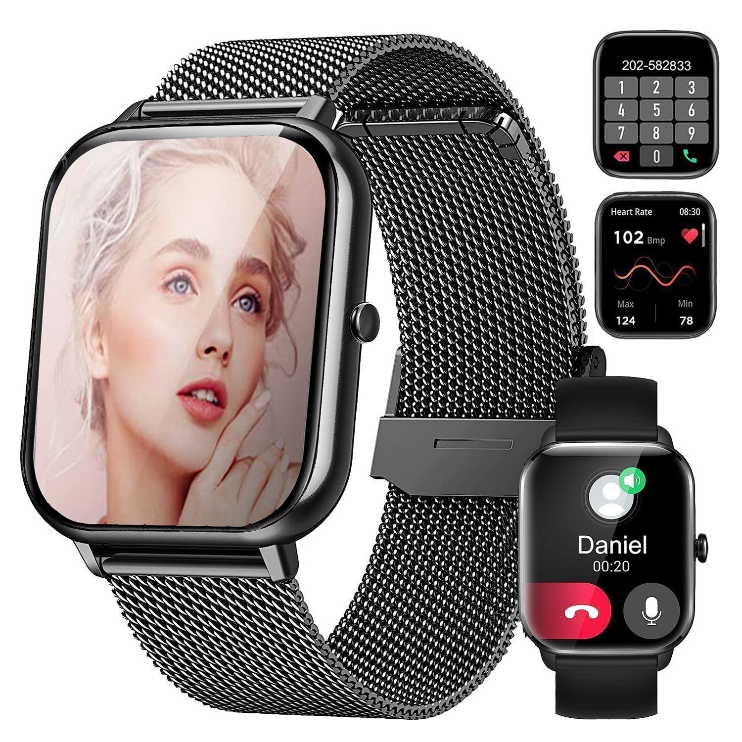 IBETTER Smartwatch, Damen Herren Smartwatch, Fitness Tracker Uhr Smartwatch (Fitnessuhr mit Telefonfunktion 1,69