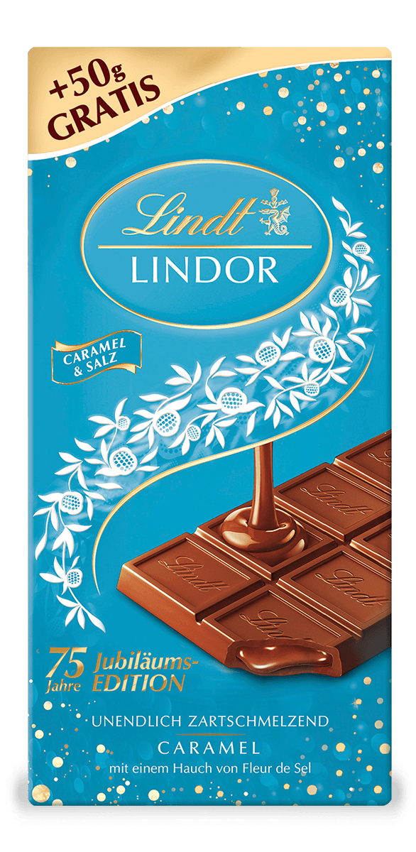 LINDOR Caramel & Salz 75 Jahre Jubiläum, 150g