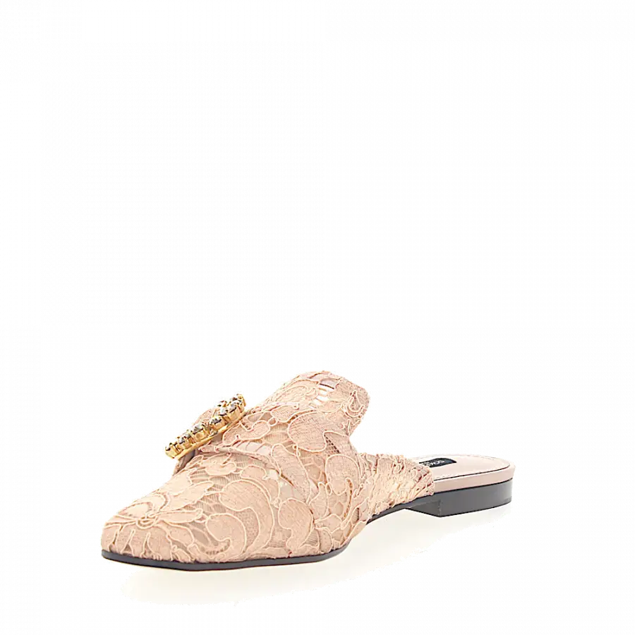 Dolce & Gabbana - Slipper Kristallverzierung beige - beige