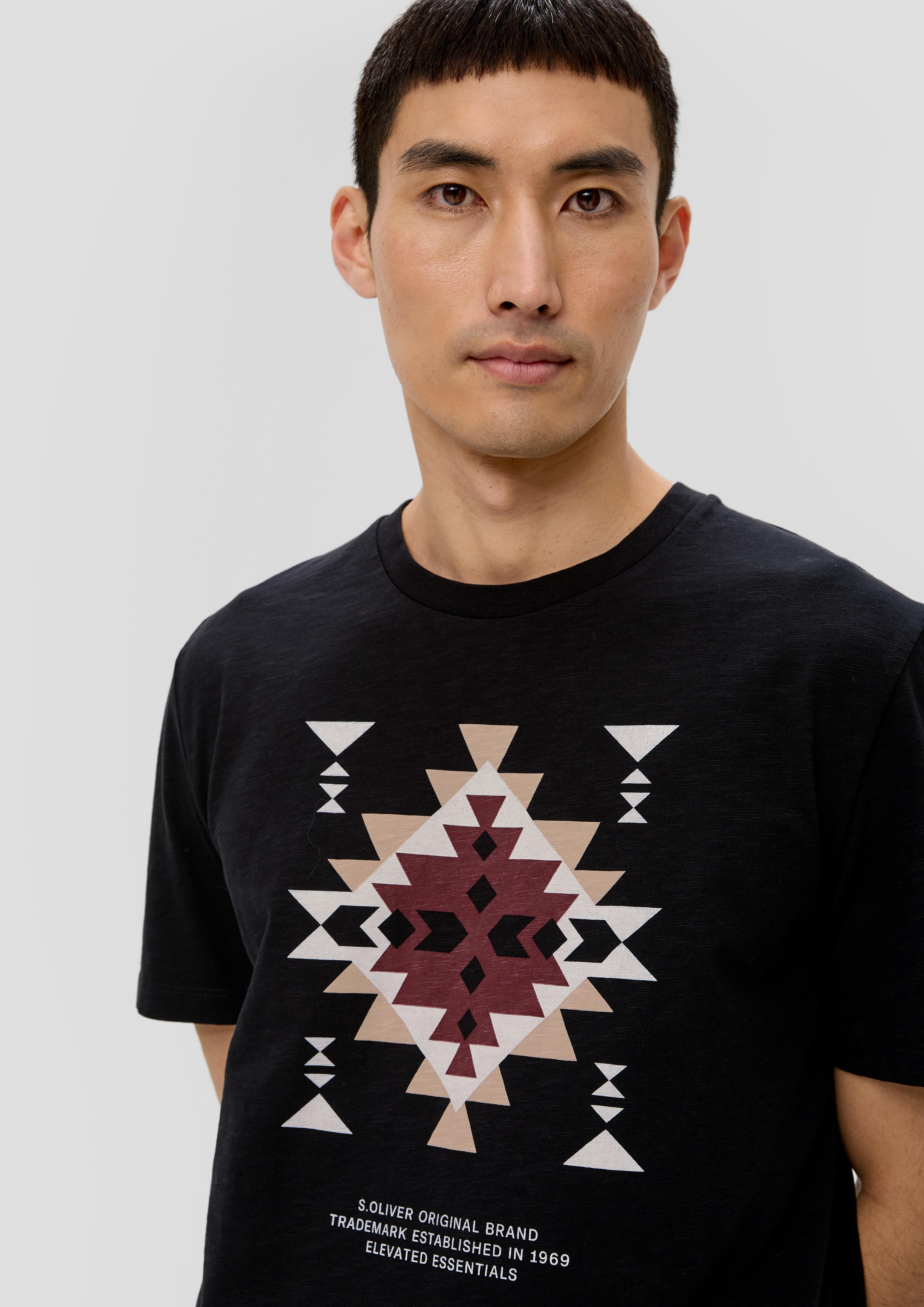 T-Shirt mit Flammgarnstruktur  2138667-99D1