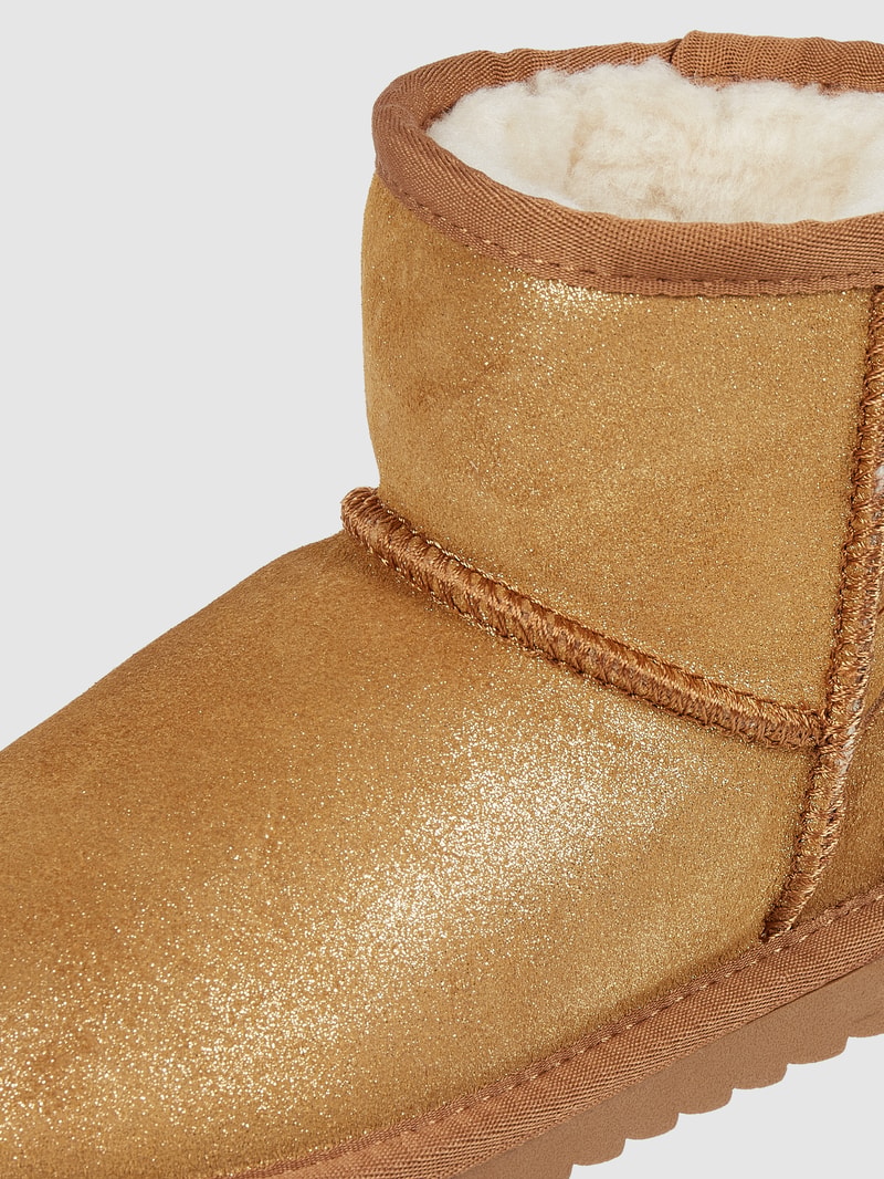 Boots aus Veloursleder in camel
