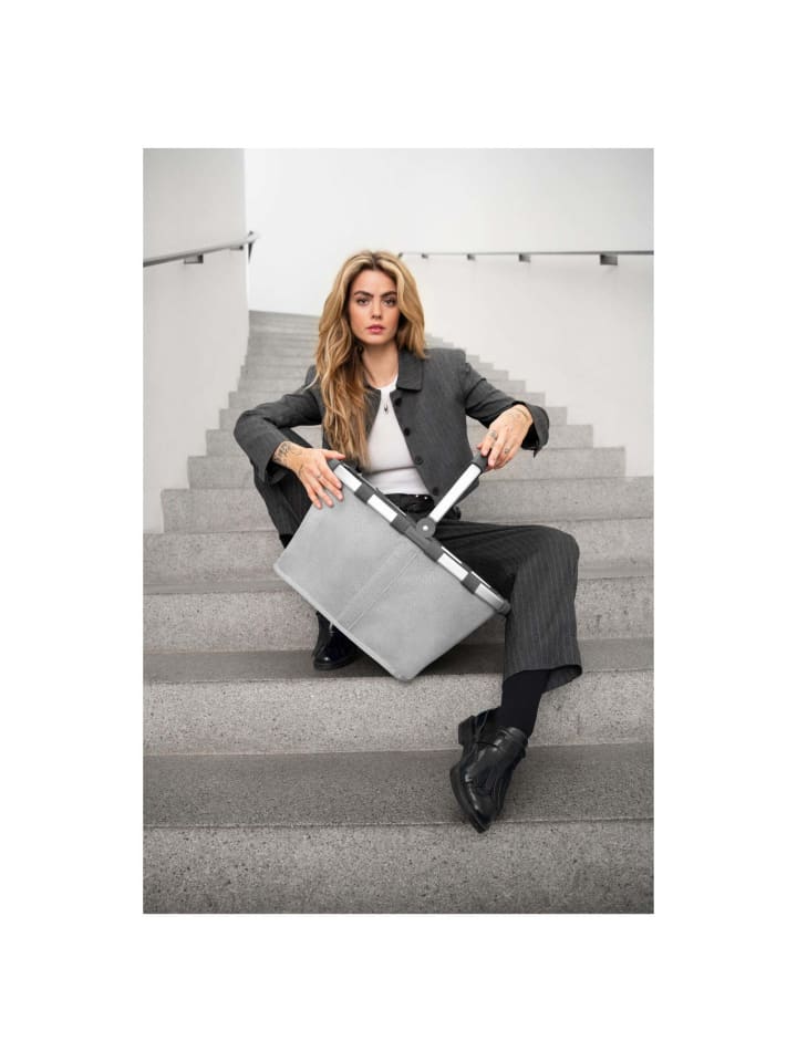 Reisenthel carrybag - Einkaufskorb (frame twist powder blue) in herringbone grey günstig kaufen onesize