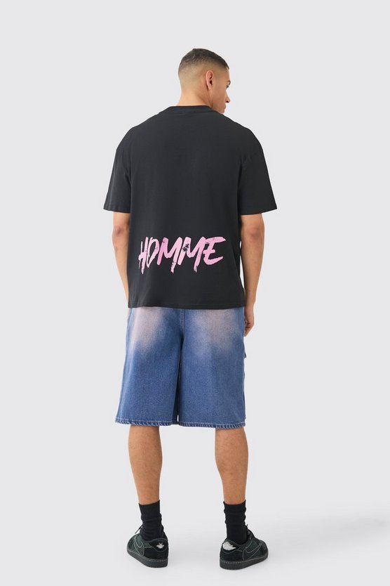 Oversize T-Shirt mit Totenkopf-Print