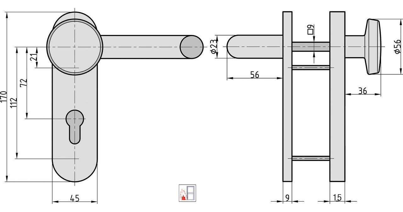 Basi FS-Wechsel-Schutzbeschlag - SB/FS 2200K - ES1 - Kurzschild rund - Edelstahl