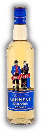 Rostocker Aquavit Lehment - Mann un Fru Holzfass gelagert Rostocker Aquavit Lehment - Mann un Fru Holzfass gelagert Ein exquisiter Aquavit mit dem einzigartigen nordischen Geschmack. 0,7	 Liter - Vol 42%