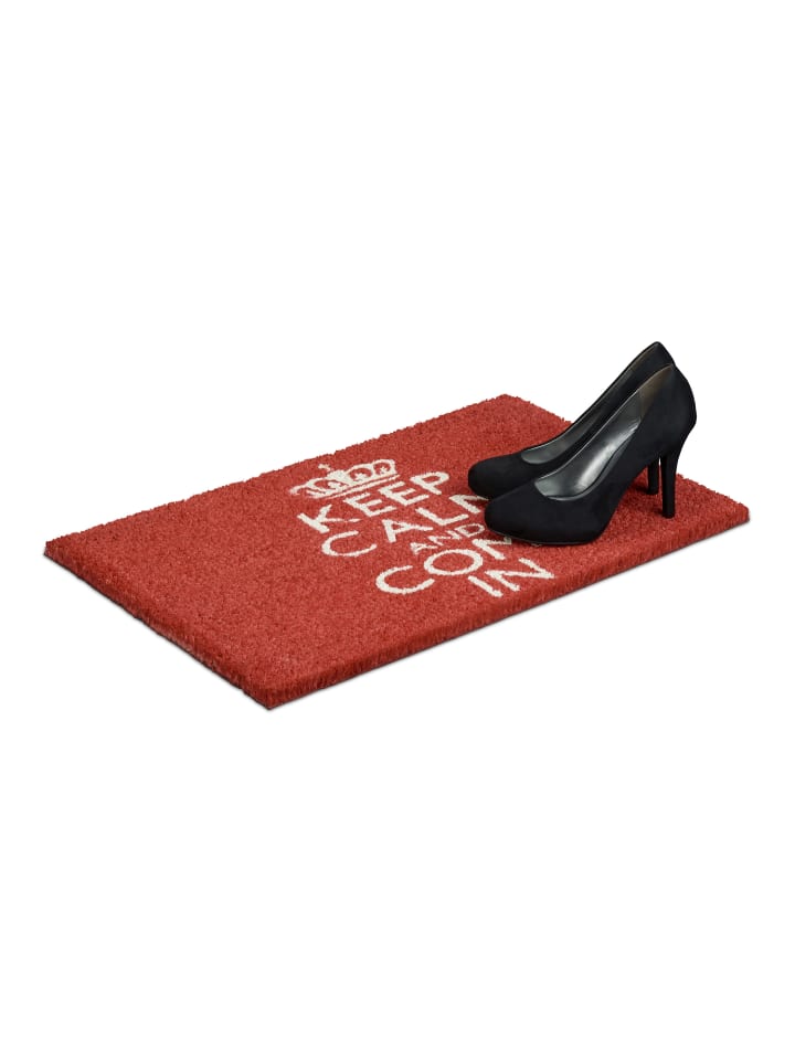 relaxdays Fußmatte Keep calm in Rot - (B)60 x (T)40 cm günstig kaufen onesize