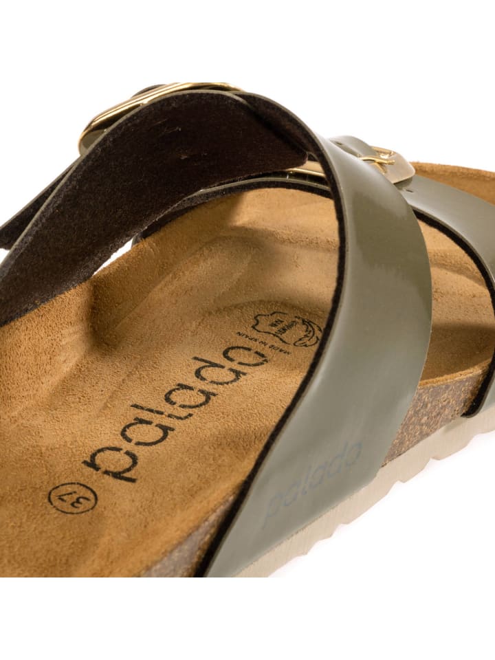 palado Pantoletten in Lack Creme Olive günstig kaufen