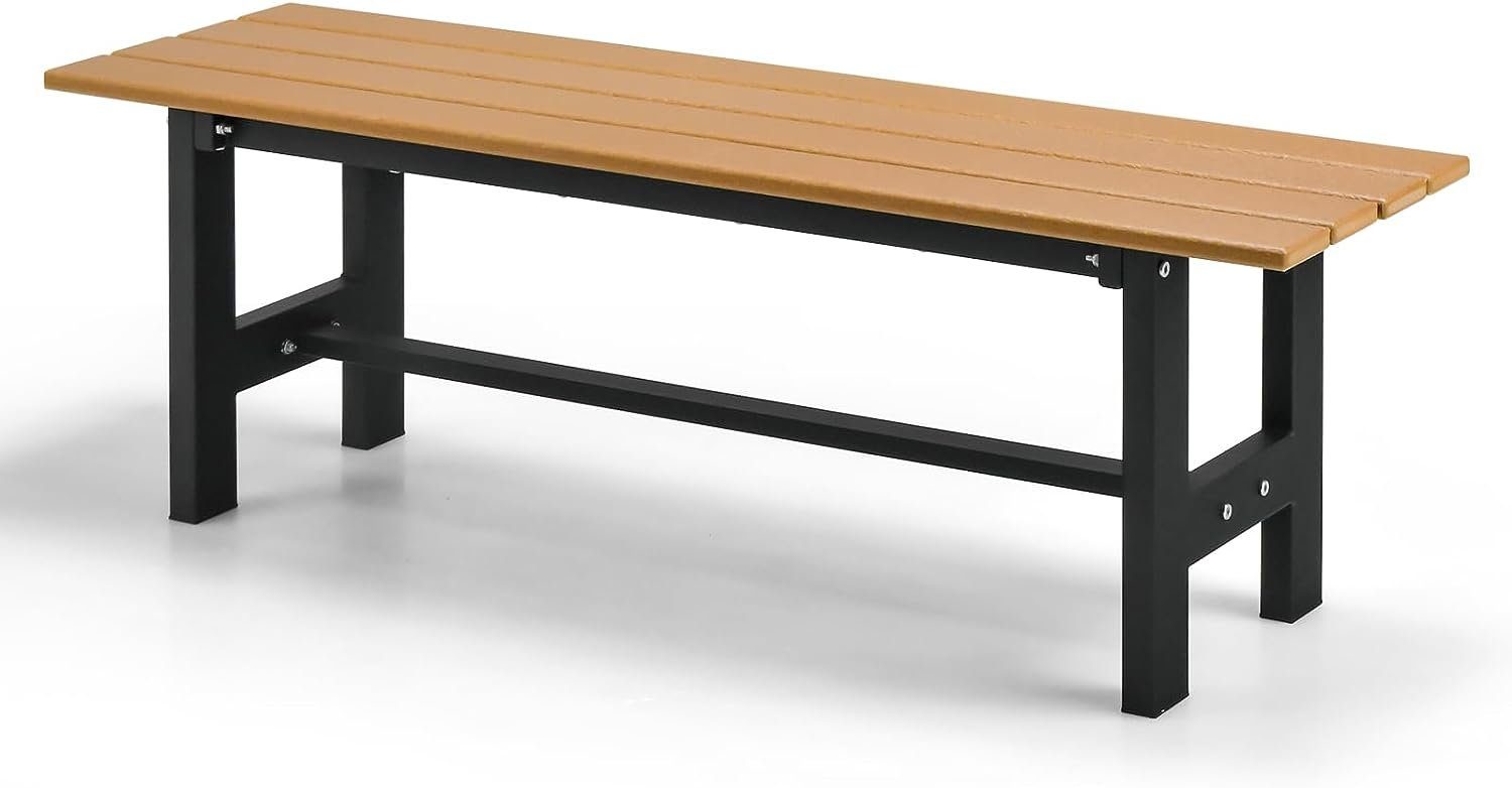 KOMFOTTEU Gartenbank Sitzbank, wetterfest & lichtecht, 120×36×40,5cm