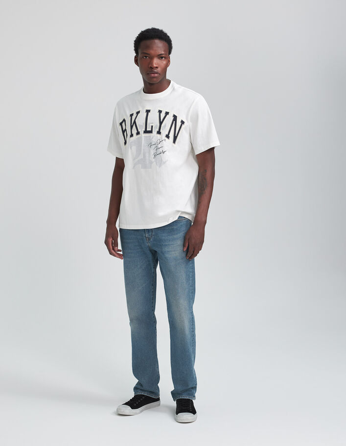 T-shirt blanc bio maxi lettres esprit College Homme