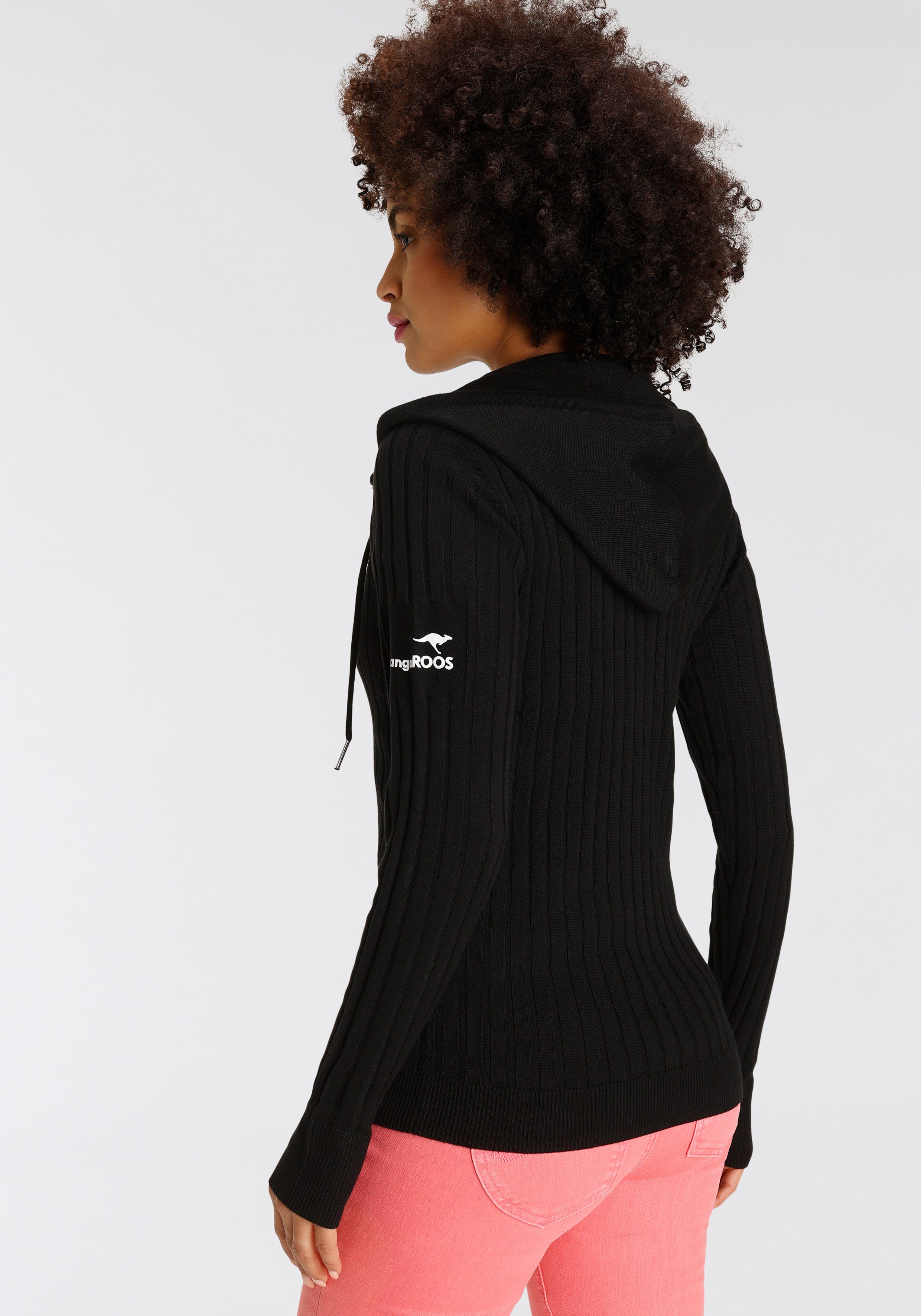 KangaROOS Kapuzenstrickjacke im sportiven Design mit Reißverschluss - NEUE KOLLEKTION