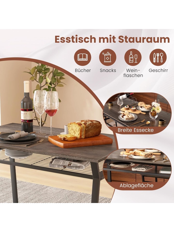 COSTWAY Esstisch Set 5-teilig in Grau günstig kaufen onesize