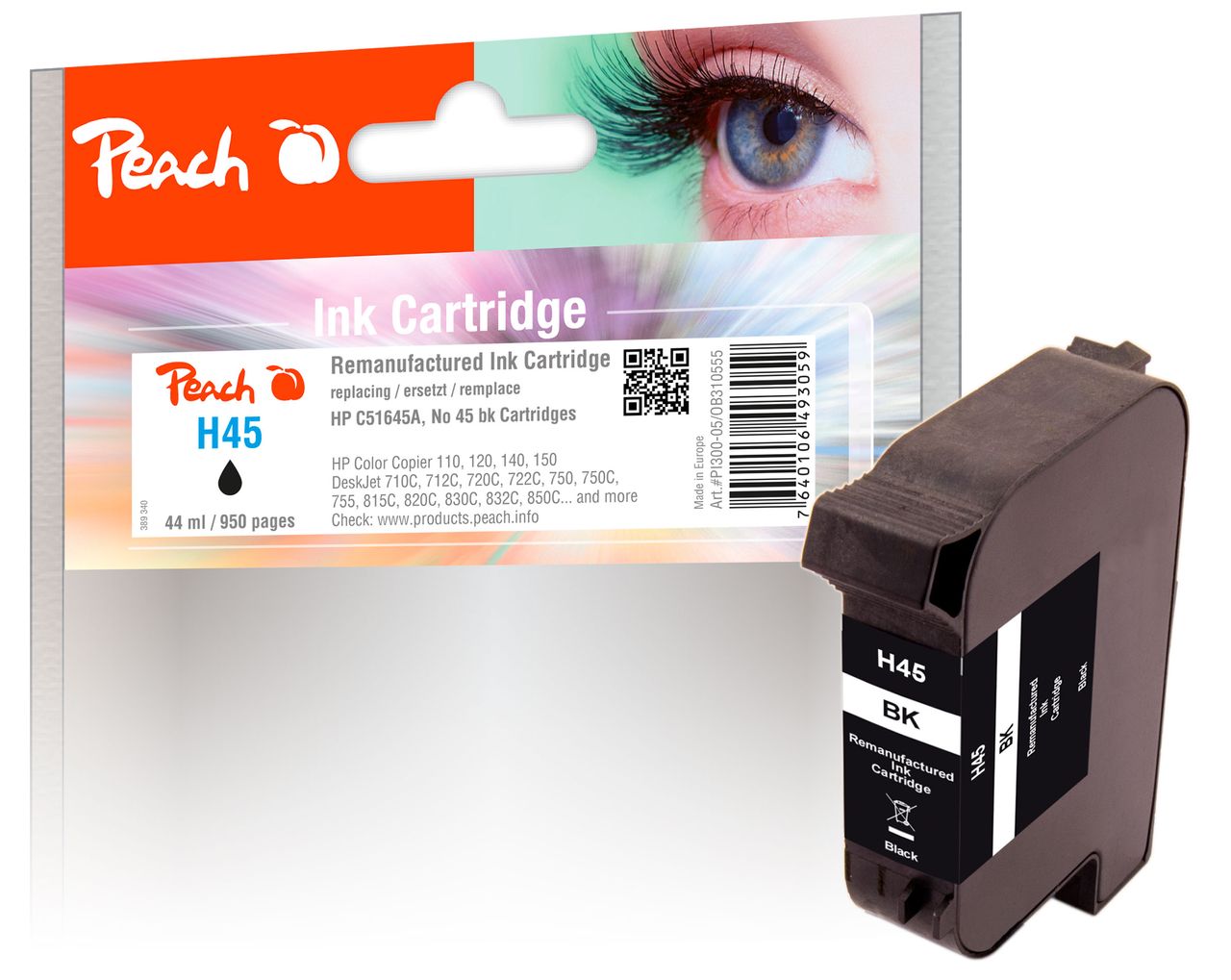 Peach Druckkopf schwarz ersetzt HP No. 45