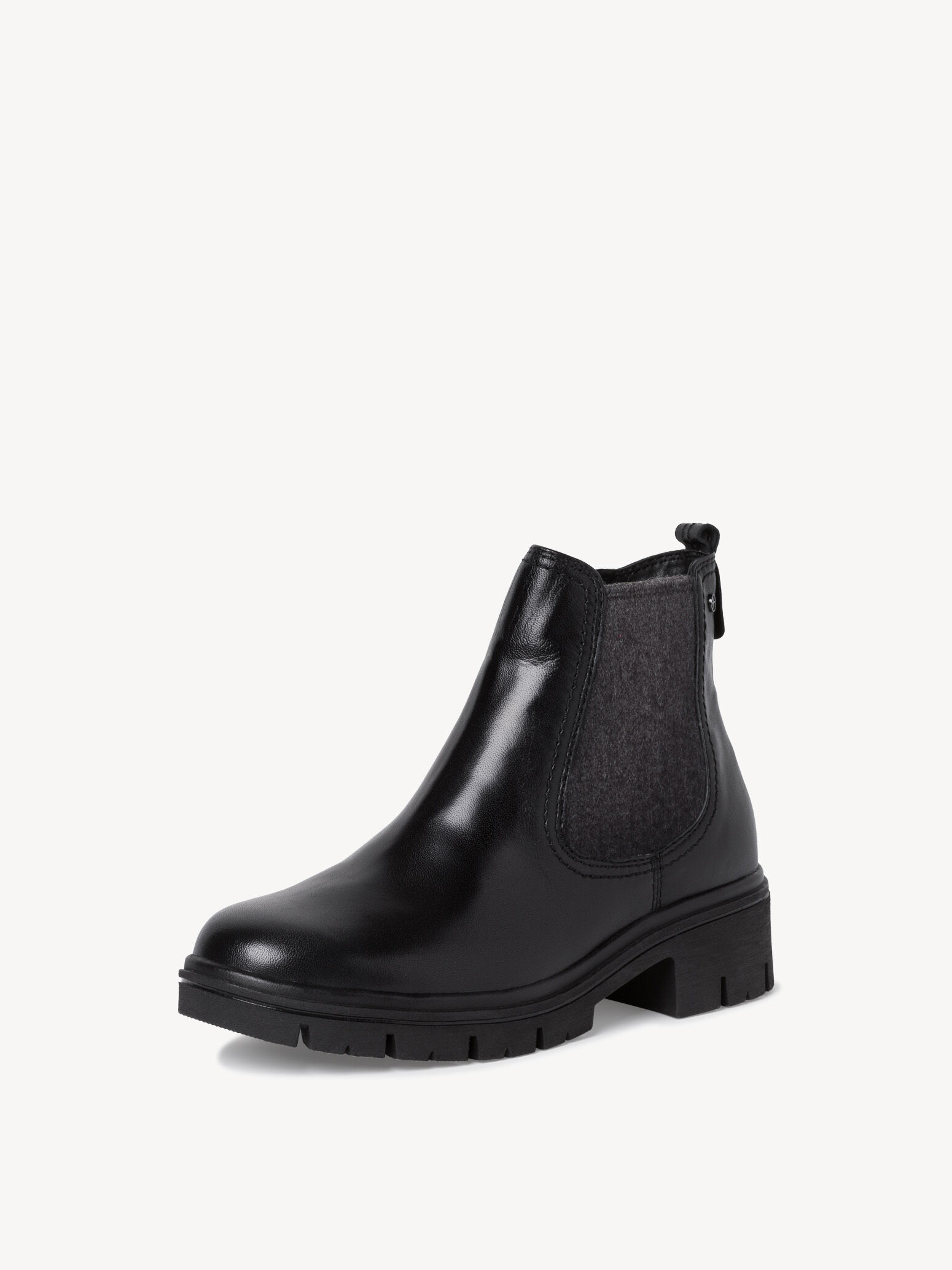 Bottine Chelsea en cuir - noir