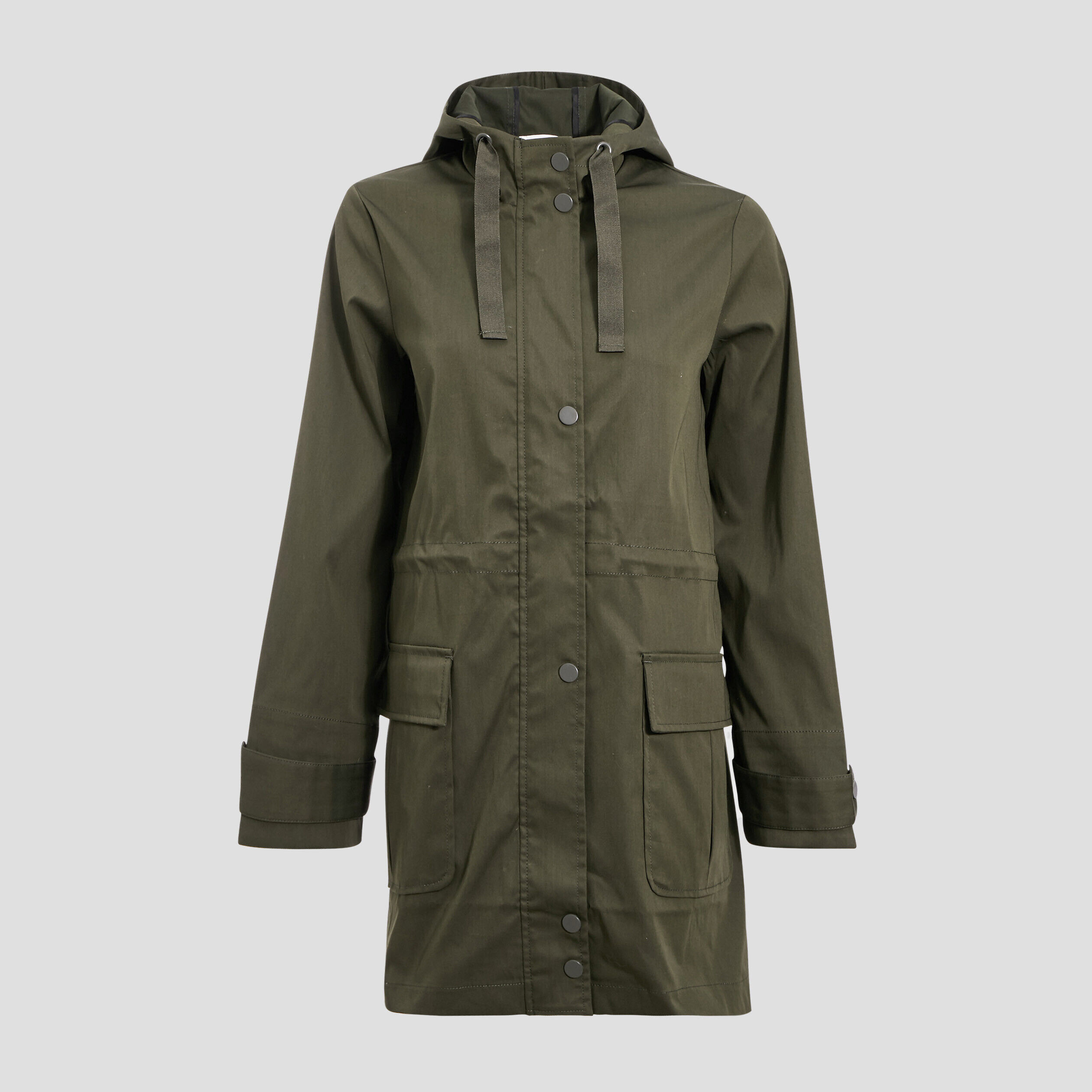 Parka droite à capuche vert kaki femme | Cache Cache