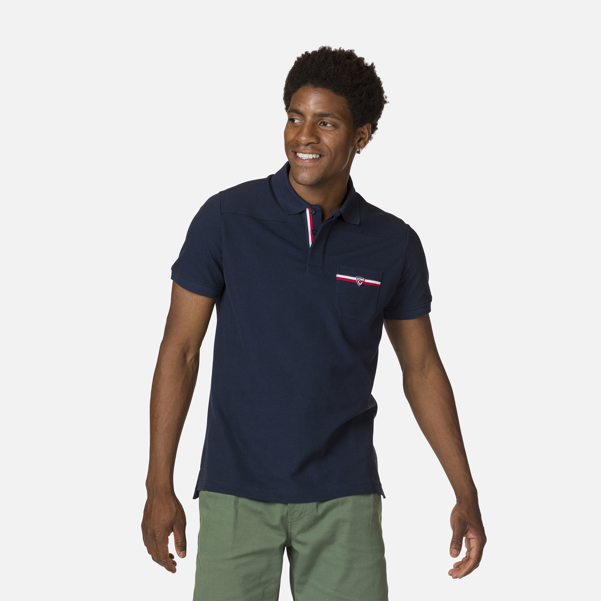 Polo logo à poche homme