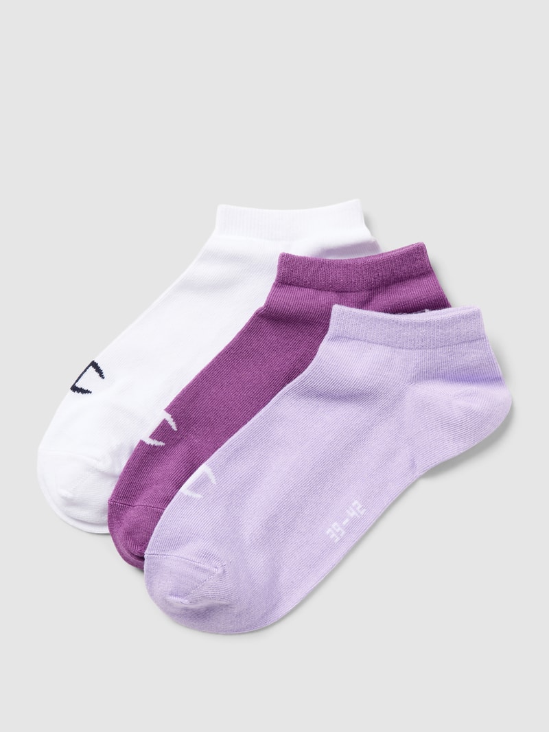 Socken mit Label-Print im 3er-Pack in flieder