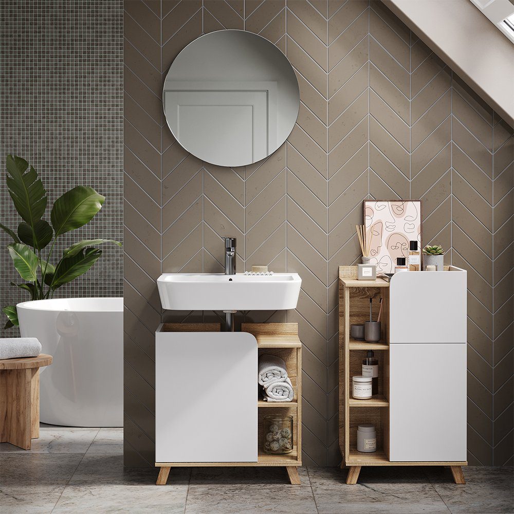 Vicco Badkommode Unterschrank Karen Sonoma Weiß