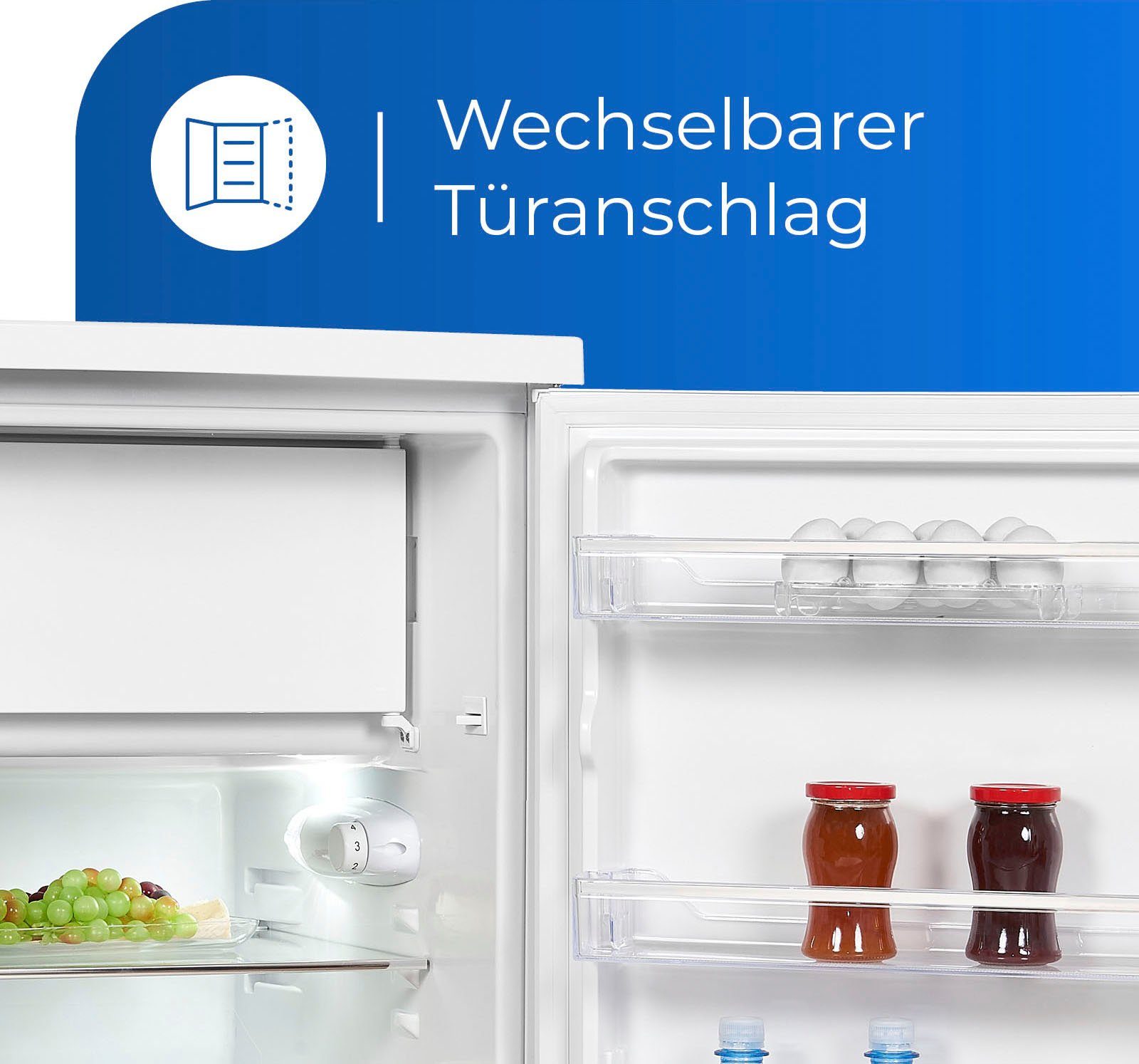 exquisit Kühlschrank KS18-4-H-170E weiss, 85,0 cm hoch, 60,0 cm breit