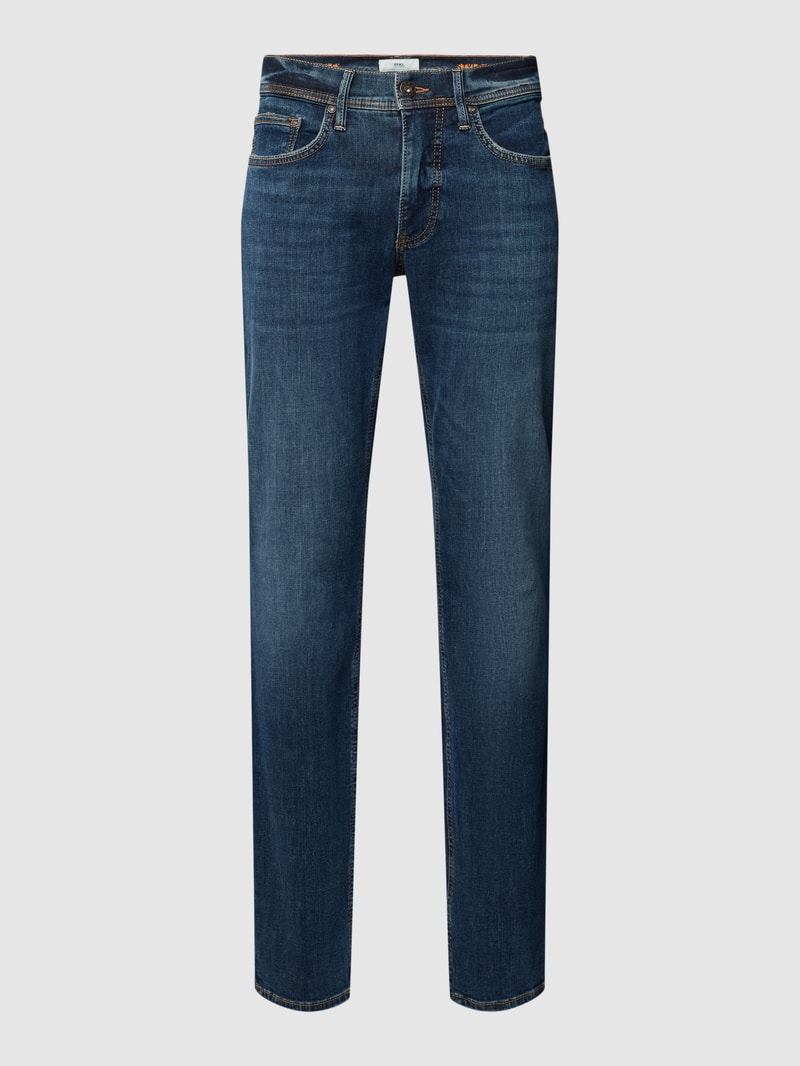 Slim Fit Jeans mit Kontrastnähten Modell 'Chris' in blau