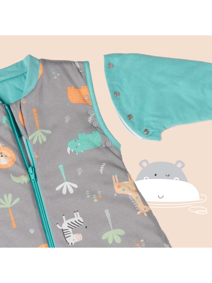 Schlummersack Schlafsack mit Füßen und umklappbaren Bündchen 3.5 TOG in Türkis günstig kaufen 74/80