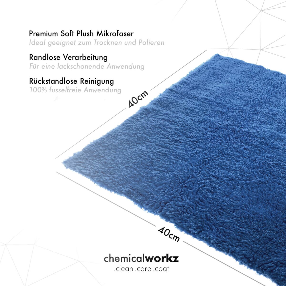 chemicalworkz Edgeless Soft Touch Towel 500GSM Dunkelblau Poliertuch 40×40cm