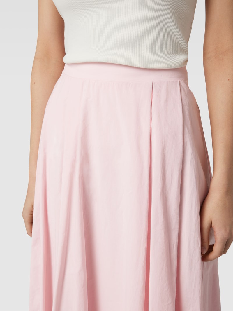 Knielanger Rock mit elastischem Bund in rosa