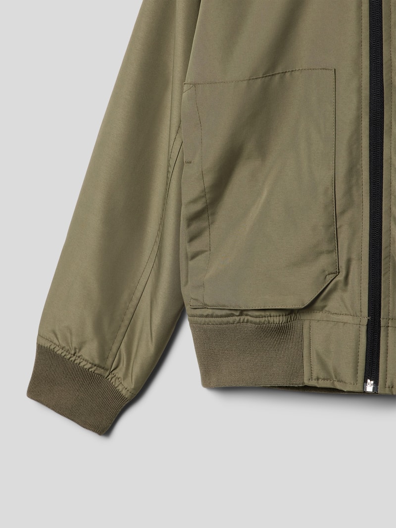 Bomberjacke mit Kapuze in olivgrün