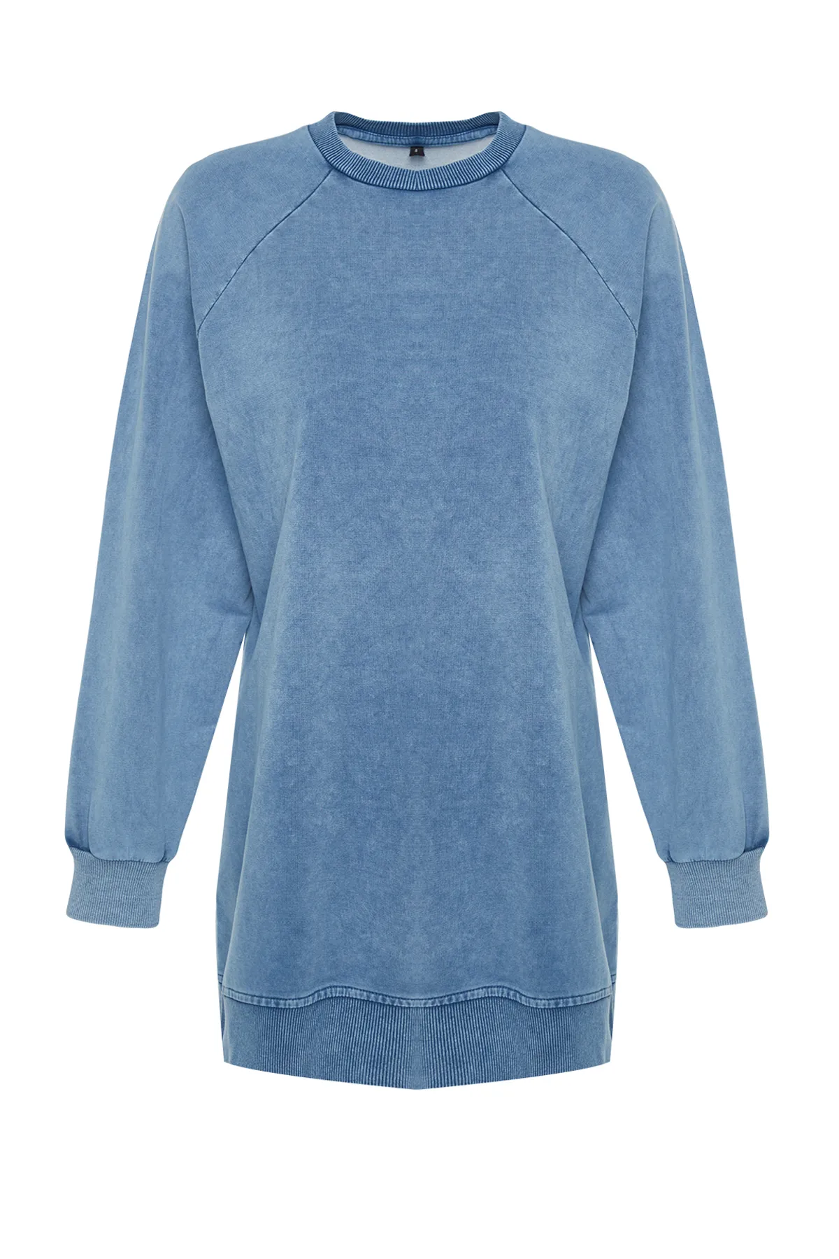 Trendyol Modest  Blau gewaschenes Strick-Sweatshirt TCTSS23TW00062