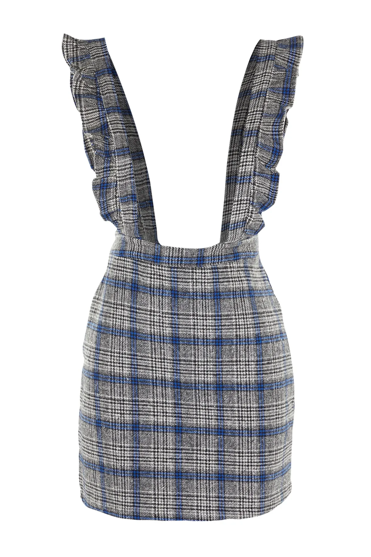 Trendyol Collection  Graues, kariertes Mini-Weste-Webkleid TWOAW20EL0292