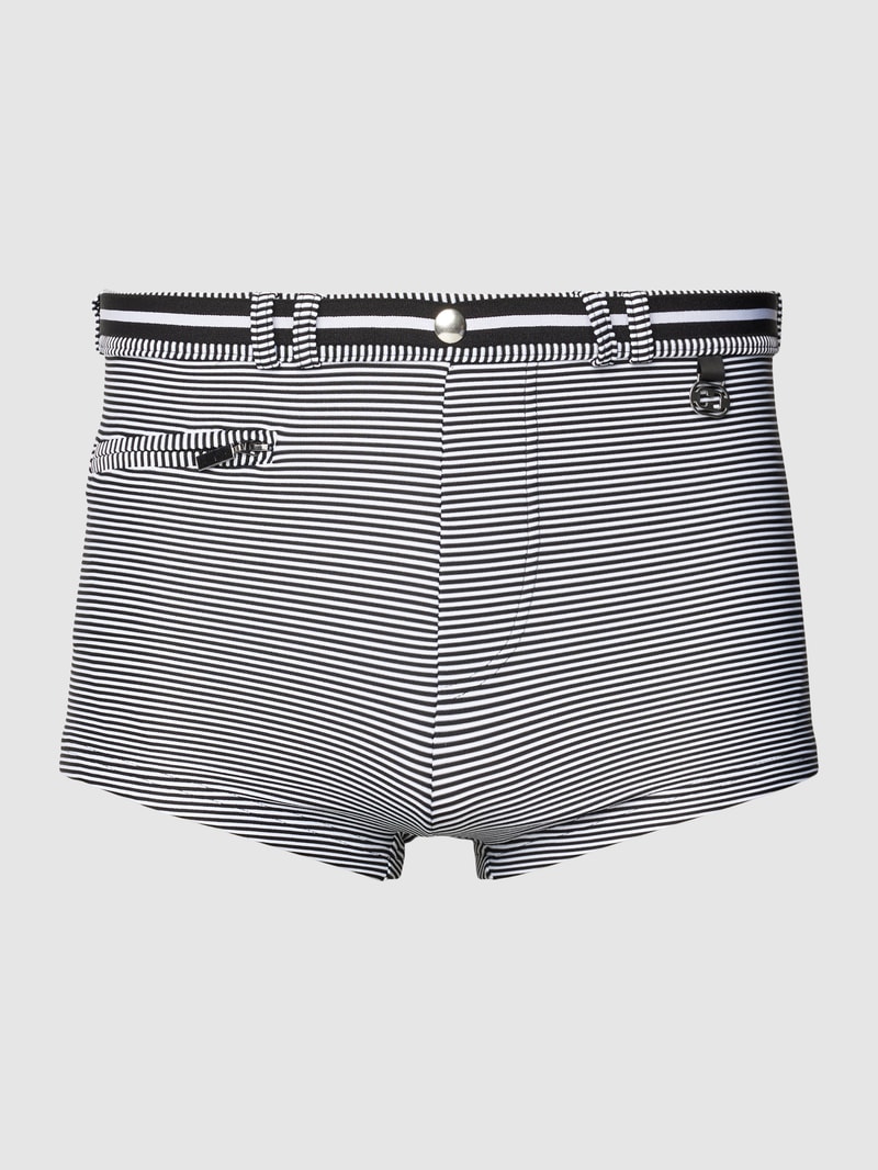 Badehose mit Streifenmuster Modell 'HERITAGE EDDY' in schwarz