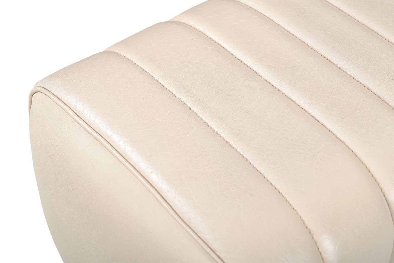 daslagerhaus living Bauernschrank Sitzbank Vintage Leder creme B 87 cm