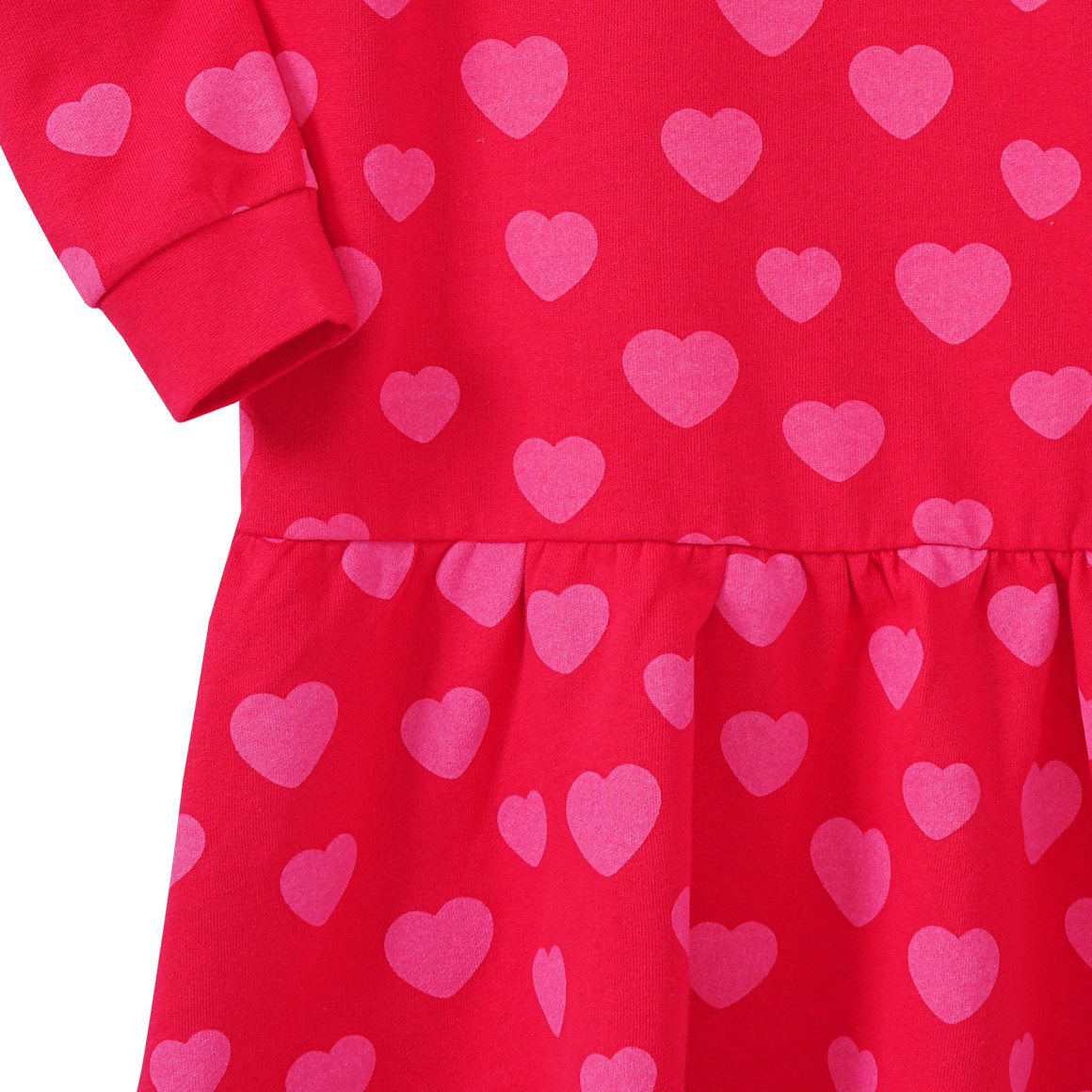 Mädchen Sweatkleid mit Herz-Print