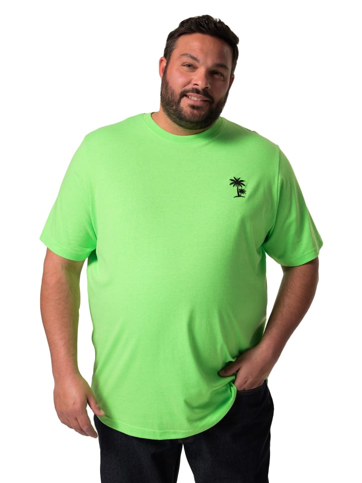 Men Plus Kurzarm T-Shirt in neon green günstig kaufen